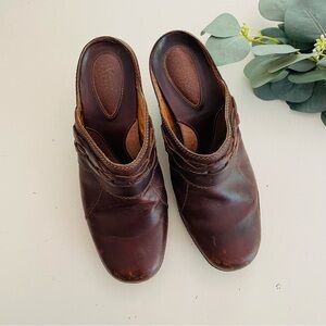 Clarks Artisan Braided Mule Clog Heels